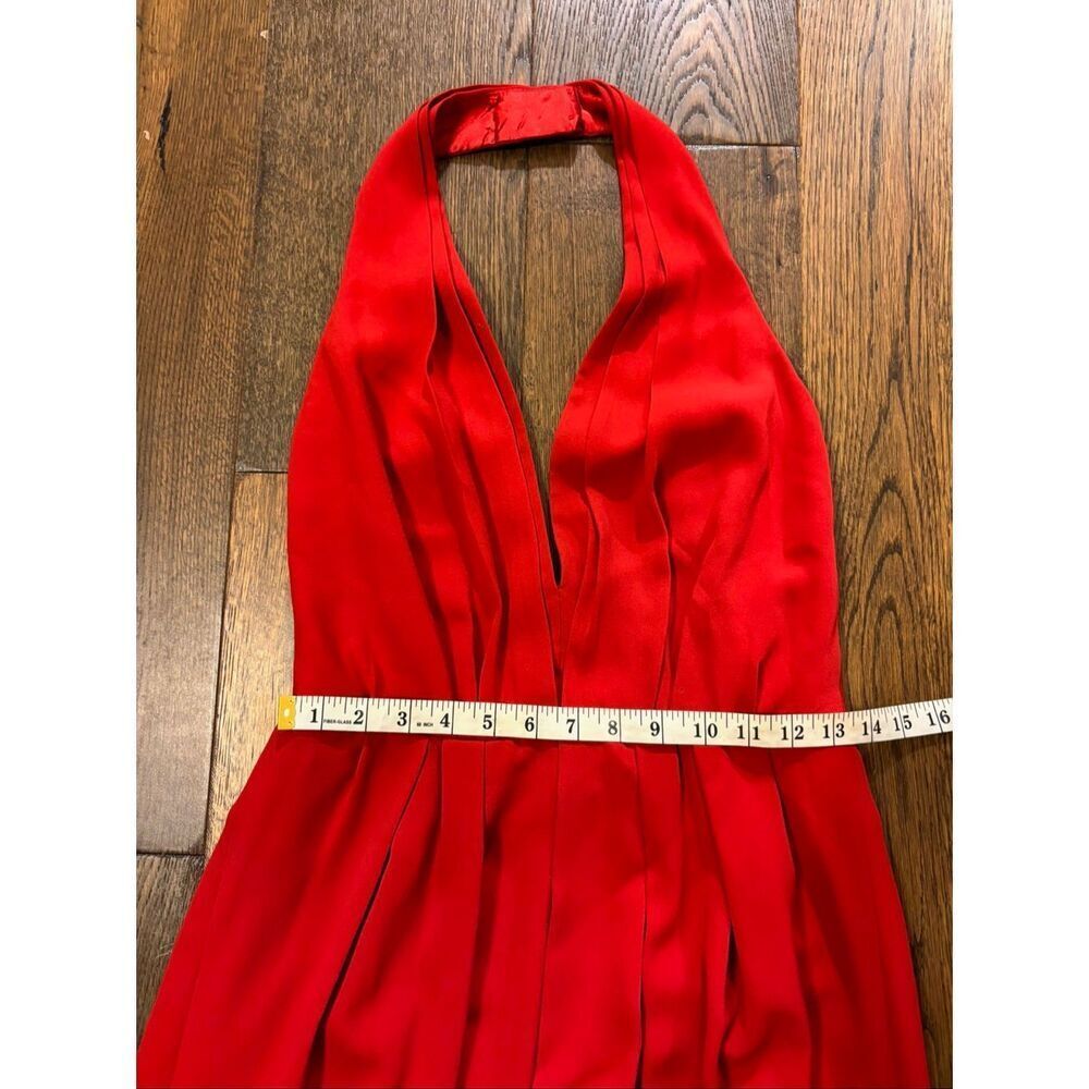 Jill Stuart red halter plunge maxi dress gown sz 8 semi formal - Picture 9 of 11